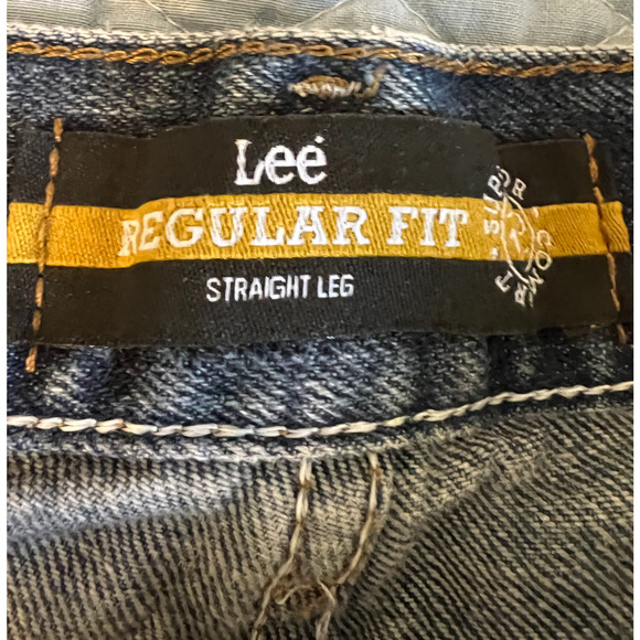 Vintage Lee Jeans Mens Size 31"  Blue Straight Leg Regular Fit PVC Tag MR Logo - Picture 8 of 14